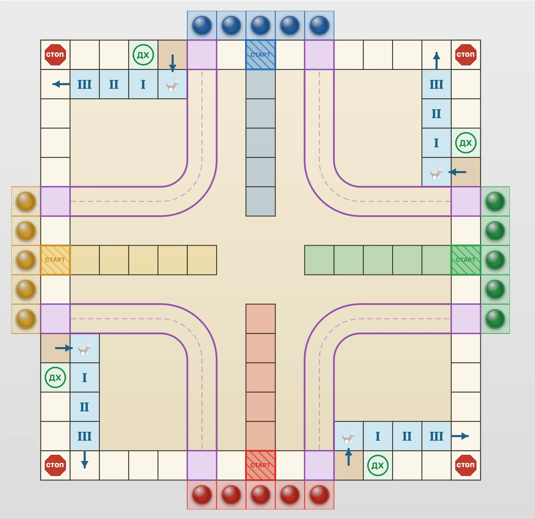 Ludo Akhara game board — light theme